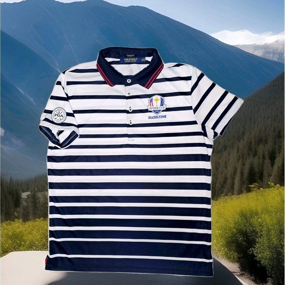 Ralph Lauren Polo Golf Ryder Cup 2016 Hazeltine Striped Polo Shirt Womens Medium